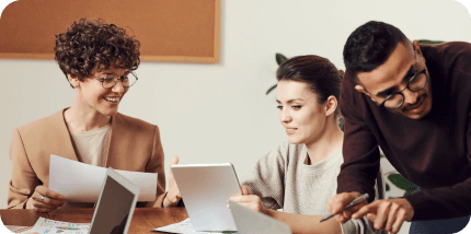 Stock photo of people collaborating at work