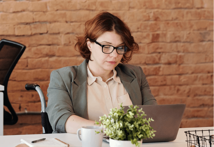 Stock photo of a woman with flowers